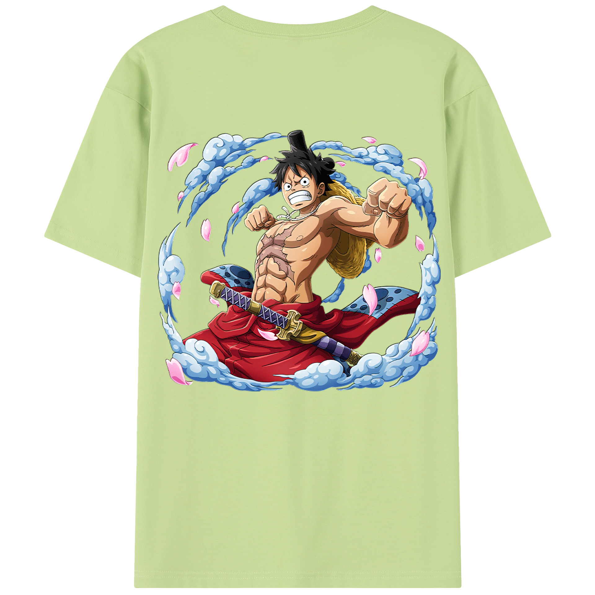 ワンピース モンキー・D・ルフィ ONE PIECE Monkey D. Luffy 綿100％半袖Tシャツ（背面プリント）